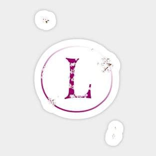 Monogram fairy flowers, letter L Sticker